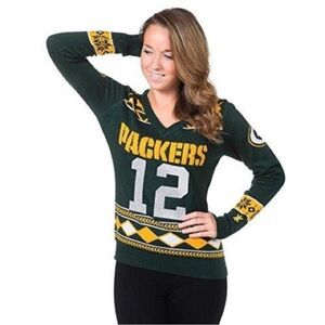 Green Bay Packers Aaron Rodgers #12 V-Neck Sweater